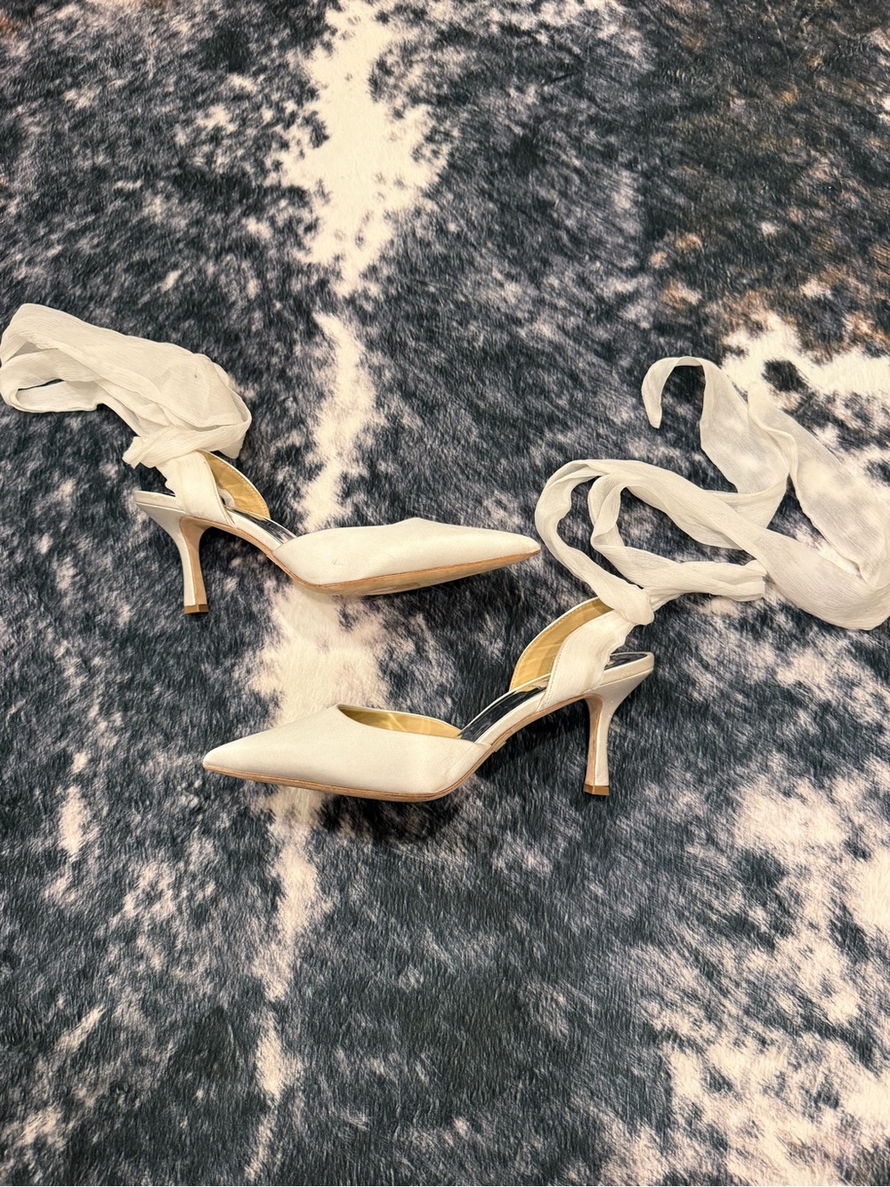 Badgley Mischka Women’s Satin Blaze Wrap Wedding Heels